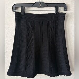 The Kooples Knit Flare Mini Skirt with Scalloped Hem Black Women’s Small EU 2